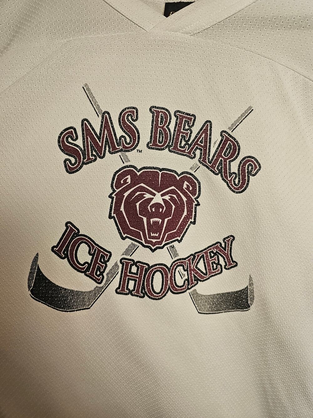 SMS Bears Ice Hockey Jersey - White with Maroon Logo